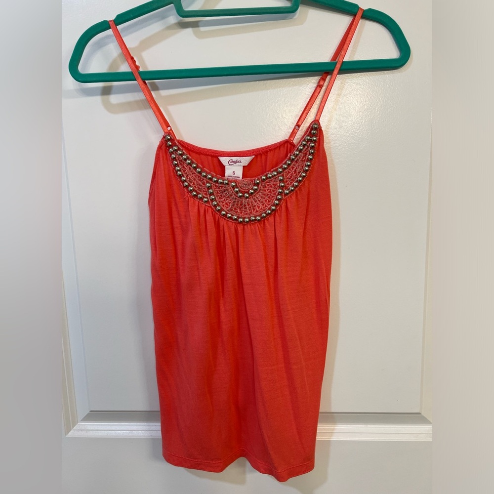 Coral Embellished Candie’s Tank Top S